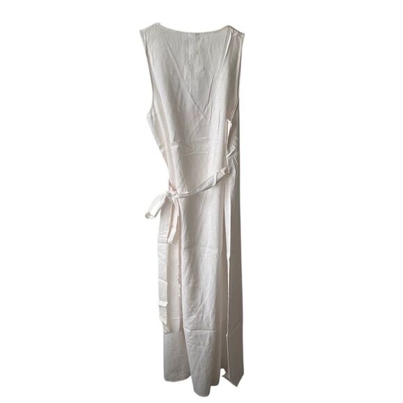 Andie The Maxi Wrap Dress Linen‎ Coconut Women's Size Medium Summer Vacation NWT - Picture 5 of 13